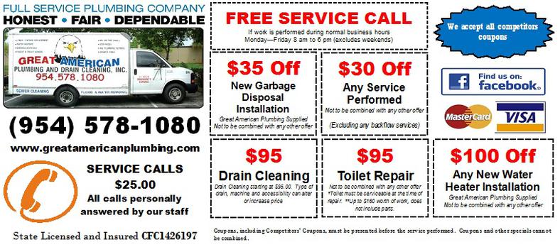 We offer fantastic savings on your plumbing needs in Tamarac and accept all competor coupons